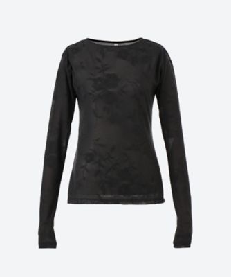 ＜TEAK (Women)＞Ｆｌｏｗｅｒ　ｊａｃｑｕａｒｄ　ｂｏａｔ－ｎｅｃｋ　ｓｌｉｍ　ｔｏｐ