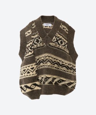 ＜JANE SMITH (Women)＞３Ｇ　ＣＡＮＡＤＩＡＮ　ＫＮＩＴ　Ｖ　ＶＥＳＴ