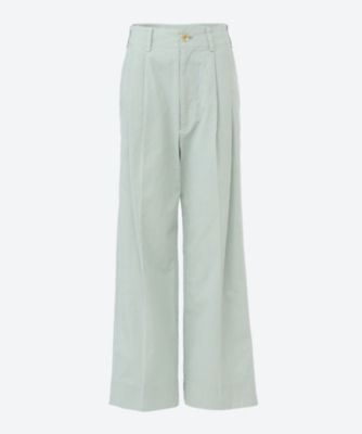 YOKE GARMENT DYE 2PLEATED WIDE TROUSERS-pictureitsolved.com