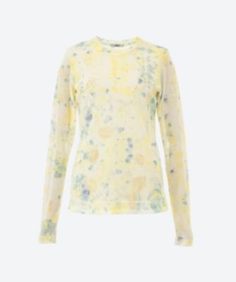 ＜TEAK (Women)＞Ｄｙｅｄ　ｍｅｓｈ　ｌｏｎｇ　ｓｌｅｅｖｅ　ｔｏｐ