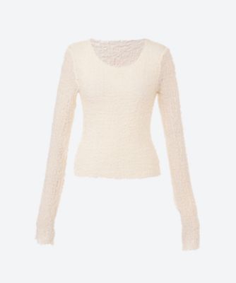 ＜RUOHAN (Women)＞ＷＨＩＴＥ　ＣＲＥＷ　ＮＥＣＫ
