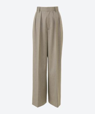 ＜POSTELEGANT (Women)＞パンツ　Ｗｏｏｌ　Ｔｗｉｌｌ　Ｗｉｄｅ　Ｔｒｏｕｓｅｒｓ