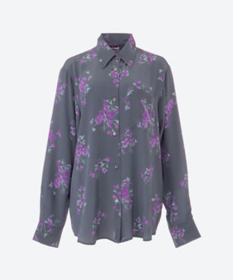 Ｐｕｒｐｌｅ ｆｌｏｗｅｒ ｓｉｌｋ ｂｌｏｕｓｅ | ファッション・服