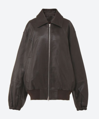 stein STAND COLLAR ZIP BLOUSON - BLACK stein MELTON STANDCOLLAR