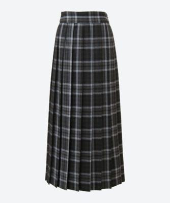 ＜UNDECORATED (Women)＞Ｗｏｏｌ　Ｍａｄｒａｓ　Ｃｈｅｃｋ　Ｐｌｅａｔｅｄ　Ｓｋｉｒｔ　ＵＤＦ２４４０４