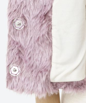 POLYESTER COLOR FUR SHORT VEST | JANE