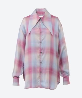 ＜JANE SMITH (Women)＞ＲＡＹＯＮ　ＨＥＲＲＩＮＧＢＯＮＥ　ＣＨＥＣＫ　ＫＮＯＴ　ＣＯＬＬＡＲ　ＳＨＩＲＴ　２４ＷＳＨ－♯６２１ＬＣＨ