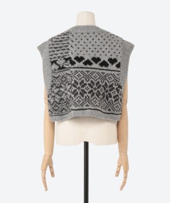 3G FAIR ISLE KNIT CREWNECK SHORT