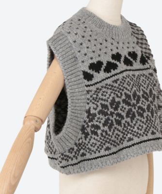 3G FAIR ISLE KNIT CREWNECK SHORT