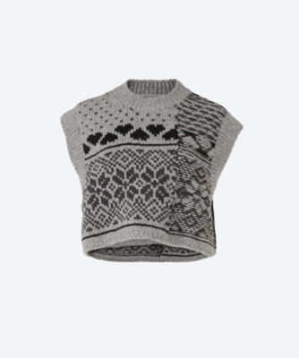 ＜JANE SMITH (Women)＞３Ｇ　ＦＡＩＲ　ＩＳＬＥ　ＫＮＩＴ　ＣＲＥＷＮＥＣＫ　ＳＨＯＲＴ　ＶＥＳＴ