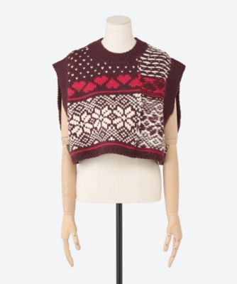 3G FAIR ISLE KNIT CREWNECK SHORT