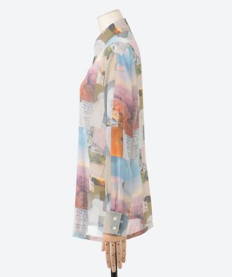 Ｐｒｉｎｔ　ｃｈｉｆｆｏｎ　ｓｈｉｒｔ　ＰＡ２４－ＳＨ０４