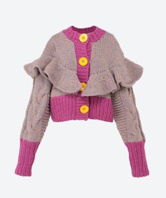 ＜HOLIDAY (Women)＞ＣＡＢＬＥＫＮＩＴ　ＲＵＦＦＬＥ　ＣＡＲＤＩＧＡＮ　２４２０４０２７