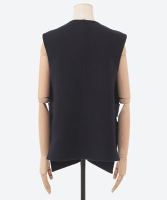 POSTELEGANT 22SS No.0289 Washi Wool Rever Vest 定価137500円 カバー付 ベスト ブラック レディース ポステレガント 2-0703M 197562 POSTELEGANT 22SS No.0289 Washi Wool Rever Vest 定価137500円