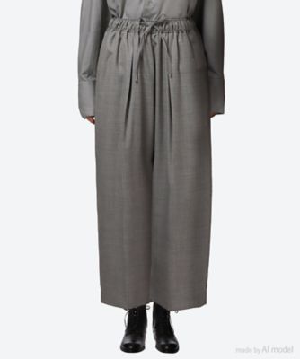 ＜POSTELEGANT (Women)＞パンツ　Ｗｏｏｌ　Ｔｗｉｌｌ　Ｅｘｔｒａ　Ｗｉｄｅ　Ｔｒｏｕｓｅｒｓ