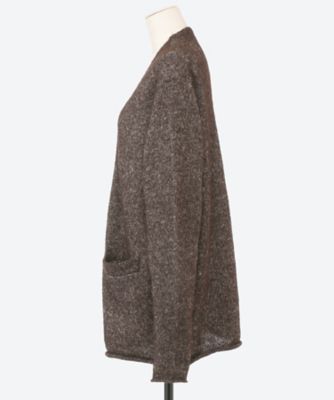 POSTELEGANT 未使用品 Baby Llama Hemp Knit Cardigan サイズS 定価52800円 カーディガン 24AW ブラウン レディース ポステレガント【中古】5-1108T♪ セーター Baby Llama Hemp Knit Cardigan