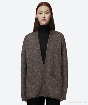 POSTELEGANT 未使用品 Baby Llama Hemp Knit Cardigan サイズS 定価52800円 カーディガン 24AW ブラウン レディース ポステレガント【中古】5-1108T♪ セーター Baby Llama Hemp Knit Cardigan