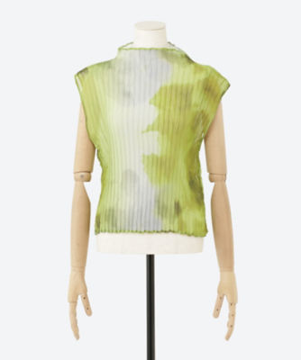 ＜ESTHE（Woman）＞Ｏｍｂｒｅ　Ｐｒｉｎｔ　Ｐｌｅａｔｅｄ　Ｓｌｅｅｖｅｌｅｓｓ　Ｂｌｏｕｓｅ