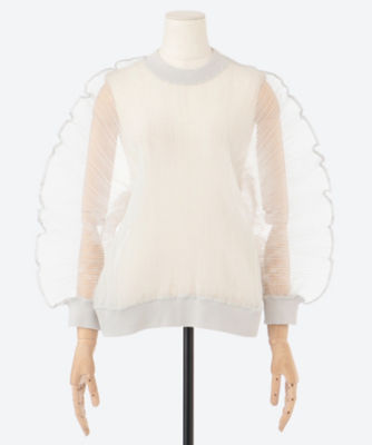 ＜ESTHE（Woman）＞Ｐｌｅａｔｅｄ　Ｏｒｇａｎｚａ　Ｔｏｐ