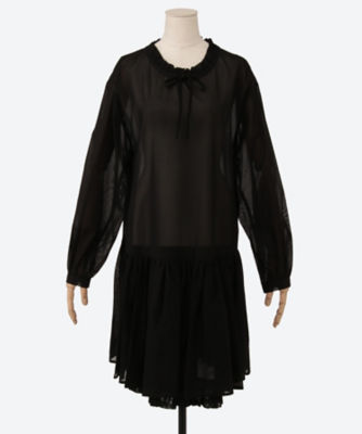 ＜AMOMENTO (Women)＞ＳＨＥＥＲ　ＮＥＣＫ　ＦＲＩＬＬ　ＤＲＥＳＳ　ＡＭ２４ＦＷＷ０７ＤＲ