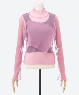 SHEER LAYERED LONG SLEEVE TOP TDX5