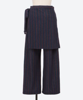 Ｃｏｔｔｏｎ　ｉｎｒａｙ　ｓｔｒｉｐｅ　ｐａｎｔｓ　ｗｉｔｈ　ａｐｒｏｎ　ＰＳ２５―ＰＴ０４