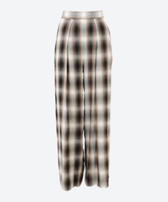 ＜PHEENY (Women)＞Ｒａｙｏｎ　ｏｍｂｒｅ　ｃｈｅｃｋ　ｇａｔｈｅｒｅｄ　ｐａｎｔｓ　ＰＳ２５―ＰＴ０５