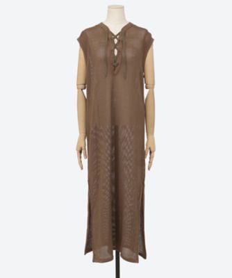 Basket mesh lace up dress PS25