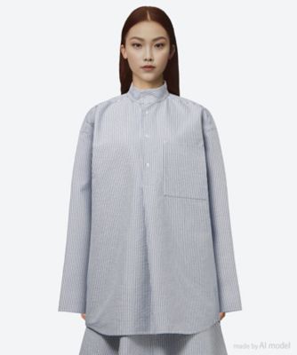 ＜POSTELEGANT (Women)＞カットソー　Ｃｏｔｔｏｎ　Ｓｉｌｋ　Ｓｕｃｋｅｒ　Ｒｅｖｅｒ　Ｐｕｌｌ―Ｏｖｅｒ　Ｔｏｐ　ＴＰ２５Ｓ０００１