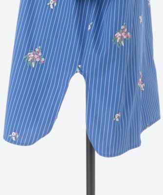 Ｆｌｏｗｅｒ　Ｅｍｂｒｏｉｄｅｒｙ　Ｓｔｒｉｐｅｄ　Ｆａｂｒｉｃ　Ｓｈｉｒｔ　ＰＯ１Ｑ０１４