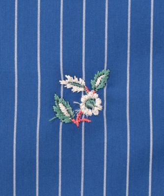 Ｆｌｏｗｅｒ　Ｅｍｂｒｏｉｄｅｒｙ　Ｓｔｒｉｐｅｄ　Ｆａｂｒｉｃ　Ｓｈｉｒｔ　ＰＯ１Ｑ０１４
