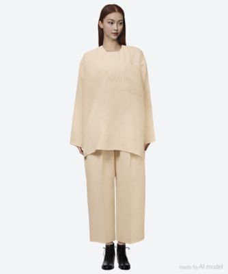 カットソー　Ｌｉｎｅｎ　Ｗｏｏｌ　Ｒｅｖｅｒ　Ｐｏｃｋｅｔ　Ｔｏｐ　ＴＰ２５Ｓ０００２