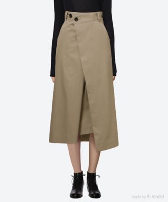 ＜POSTELEGANT (Women)＞スカート　Ｆｉｎｅ　Ｃｏｔｔｏｎ　Ｔｗｉｌｌ　Ｗｒａｐ　Ｓｋｉｒｔ　ＳＫ２５Ｓ０００４