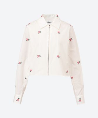 ＜JANE SMITH (Women)＞ＦＬＯＷＥＲ　ＥＭＢＲＯＩＤＥＲＹ　ＦＲＯＮＴ　ＳＨＯＲＴ　ＺＩＰ　ＢＬＯＵＳＯＮ　２５ＳＢＺ―＃７１０ＬＦ