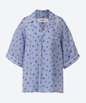＜JANE SMITH (Women)＞ＣＵＰＲＯ　ＦＬＯＷＥＲ　ＰＲＩＮＴ　ＰＩＰＩＮＧ　ＯＰＥＮ　ＣＯＬＬＡＲ　ＳＨＩＲＴＳ　２５ＳＳＨ―＃８０８Ｌ