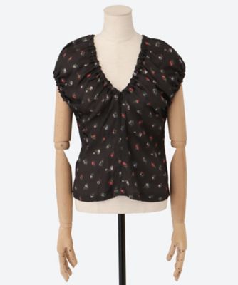 ＣＵＰＲＯ　ＦＬＯＷＥＲ　ＰＲＩＮＴ　ＦＲＯＮＴ　ＺＩＰ　ＮＯ　ＳＬＥＥＶＥ　ＴＯＰＳ　２５ＳＢＬ―＃８１３Ｌ
