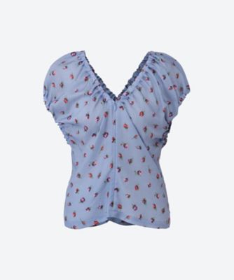 ＜JANE SMITH (Women)＞ＣＵＰＲＯ　ＦＬＯＷＥＲ　ＰＲＩＮＴ　ＦＲＯＮＴ　ＺＩＰ　ＮＯ　ＳＬＥＥＶＥ　ＴＯＰＳ　２５ＳＢＬ―＃８１３Ｌ