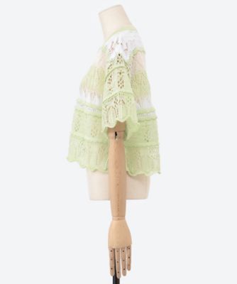 ｃｒａｚｙ　ｌａｃｅ　ｓｈｏｒｔ　ｋｎｉｔ　ＯＨ２５ＳＳ―ＫＮ１１