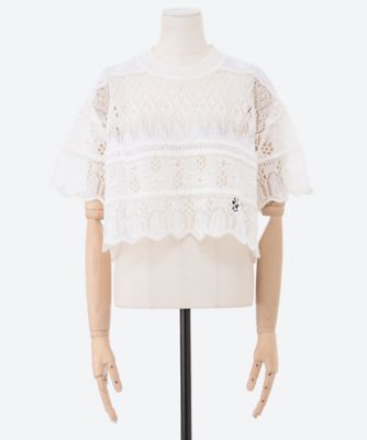ｃｒａｚｙ　ｌａｃｅ　ｓｈｏｒｔ　ｋｎｉｔ　ＯＨ２５ＳＳ―ＫＮ１１