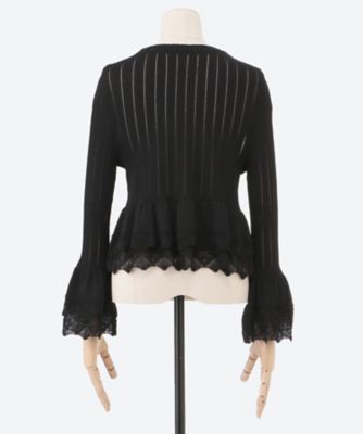 ｌａｃｅ　ｆｌａｒｅ　ｓｔｒｉｐｅｄ　ｋｎｉｔ　ＯＨ２５ＳＳ―ＫＮ０３