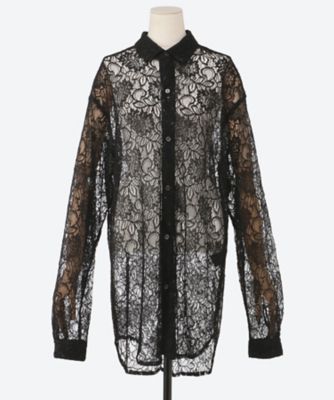 ＜JUHA (Women)＞ＧＬＩＴＴＥＲ　ＬＡＣＥ　Ｌ／Ｓ　ＳＨＩＲＴ　１０２１０７０１