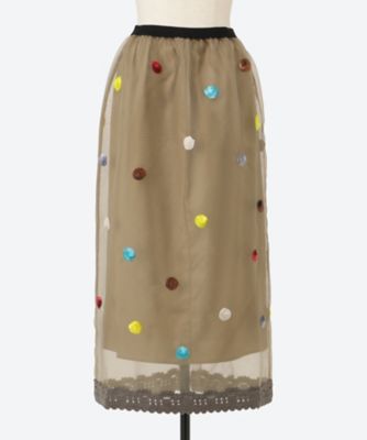 ＜PONTI (Women)＞Ｃｉｒｃｌｅ　ｓｅｑｕｉｎｓ　ｓｋｉｒｔ　ｗｉｔｈ　ｐｅｔｔｉｃｏａｔ　ＰＯ２Ｒ００２－Ｐ