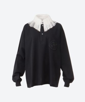 ＜PONTI (Women)＞Ｆｒｉｎｇｅ　ｃｏｌｌａｒ　ｒｕｇｂｙ　ｓｈｉｒｔ　ＰＯ２Ｒ０１８