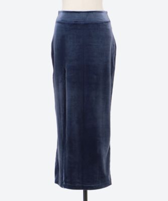 スカート velvet long skirt FLEX VELVET SIDE SLIT SKIRT