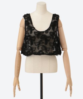 ＜JANE SMITH (Women)＞ＮＹＬＯＮ　ＴＵＬＬＥ　ＴＡＰＥ　ＥＭＢＲＯＩＤＥＲＹ　ＴＡＮＫ　ＴＯＰ　２５ＷＢＬ―＃１０６Ｌ