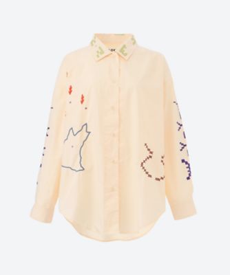 ＜KLOKE (Women)＞Ｏｎｅ　Ｗｏｒｌｄ　Ｅｍｂｒｏｉｄｅｒｅｄ　Ｓｈｉｒｔ　ＫＬＷＰＣ５８３１