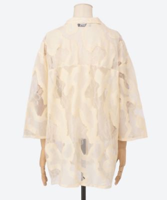 Ｏｖｅｒｓｉｚｅｄ　Ｓｈｅｅｒ　Ｌａｃｅ　Ｓｈｉｒｔ　２４２－３０２６ｂ
