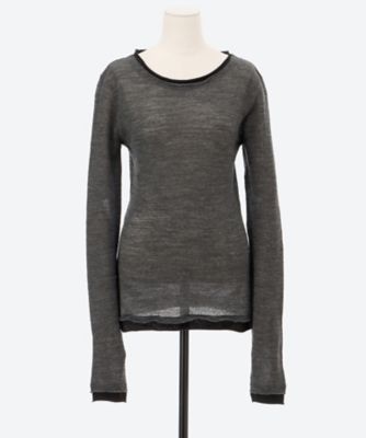 新品 タン TIED LAYERING TOPS 変形 ニット グレー F SLY | DUAL COLOR FRONT ZIP KNIT トップス (ニット ) |SHEL