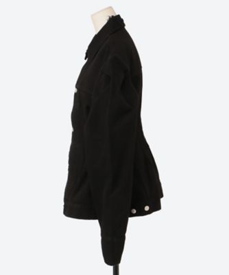 DAMAGE DENIM PUFF SLEEVE PIN TUCK