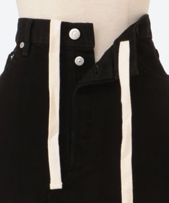 DAMAGE DENIM MINI SKIRT（BLACK